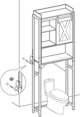 Toilettenregal mit Schrank Industrie-Design vintagebraun von Songmics
