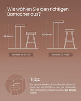 Barhocker Set Metallgestell 65cm Vintagebraun Schwarz von Songmics