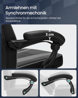 Bürostuhl Ergonomisch Höhenverstellbar Neigbar Tintenschwarz von Songmics