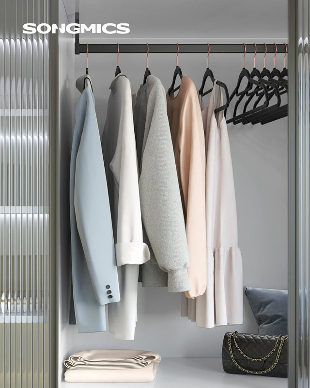 Kleiderbügel Samt 30er Set Schwarz