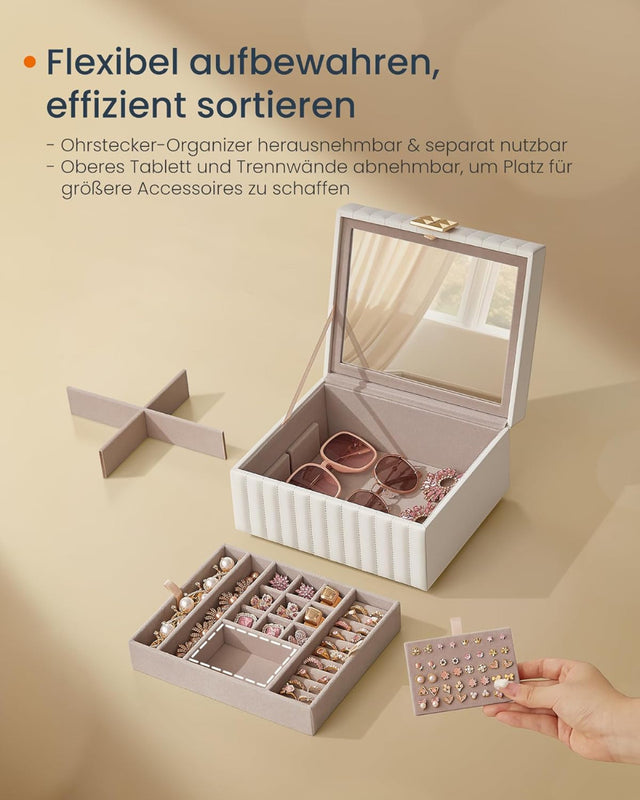 Schmuckkästchen Box 2 Ebenen mit Spiegel