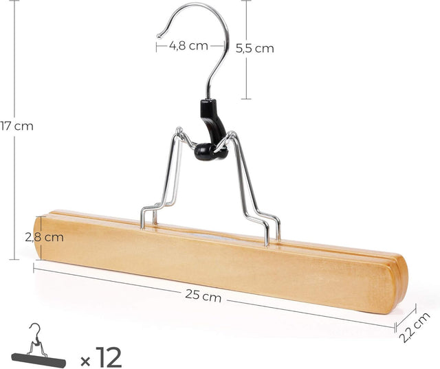 Hosenspanner 12er Set Holz Hosenbügel