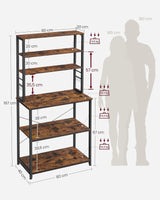 Küchenregal mit 6 Ablagen vintagebraun 80cm breit