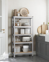 Schwerlastregal mit Stahlgestell, bis 650 kg, silbern von Songmics