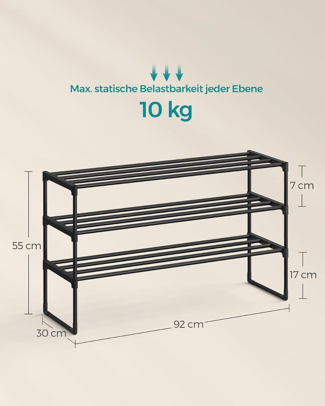 Schuhregal 3 Ebenen Schuhständer Schuh-Organizer