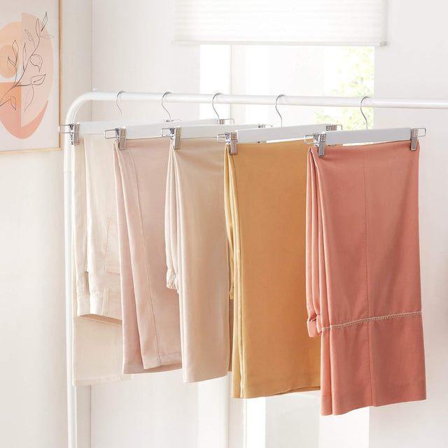 Hosenbügel Holz verstellbare Klammern 8er Set