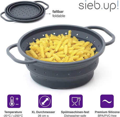 sieb.up Faltbares Sieb basalt