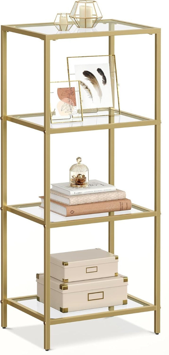 Regal mit 4 Ablagen Goldfarben