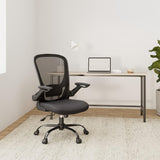 Bürostuhl Schreibtischstuhl Hochklappbare Armlehnen Schwarz