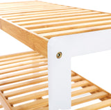 Schuhregal Schuhablage Bambus 3 Ebenen weiss-natur