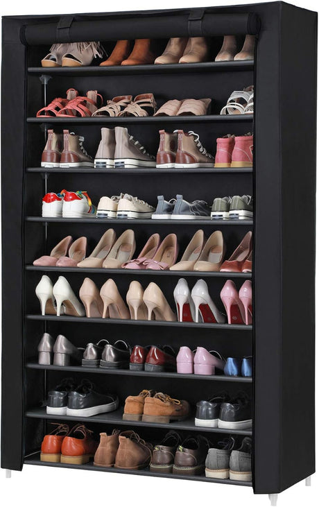 Schuhregal mit 9 Ebenen Schwarz, 100 x 28 x 162 cm von guteszeug.ch