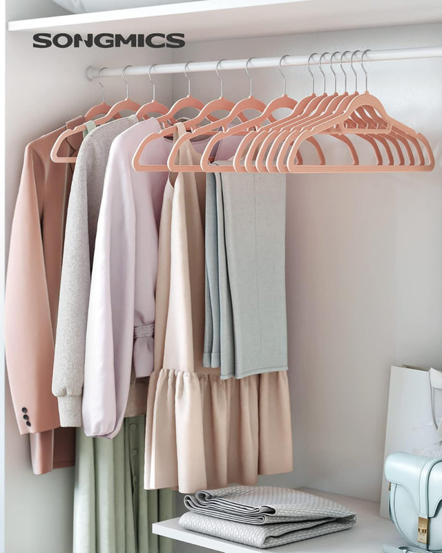 Kleiderbügel Samt 50er Set Hellrosa