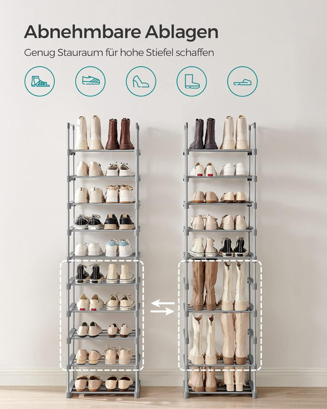Schuhregal Schuhschrank 10 Ebenen