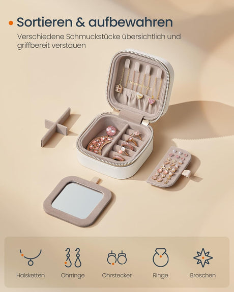 Schmuckkästchen Box für Reise mit Spiegel