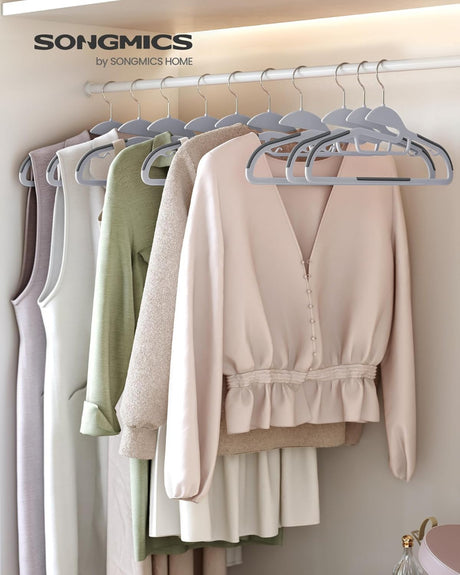 Kleiderbügel Kunststoff 50er Set Non Slip Grau