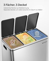 Mülleimer Küche Mülltrennsystem 3 Fächer Silber