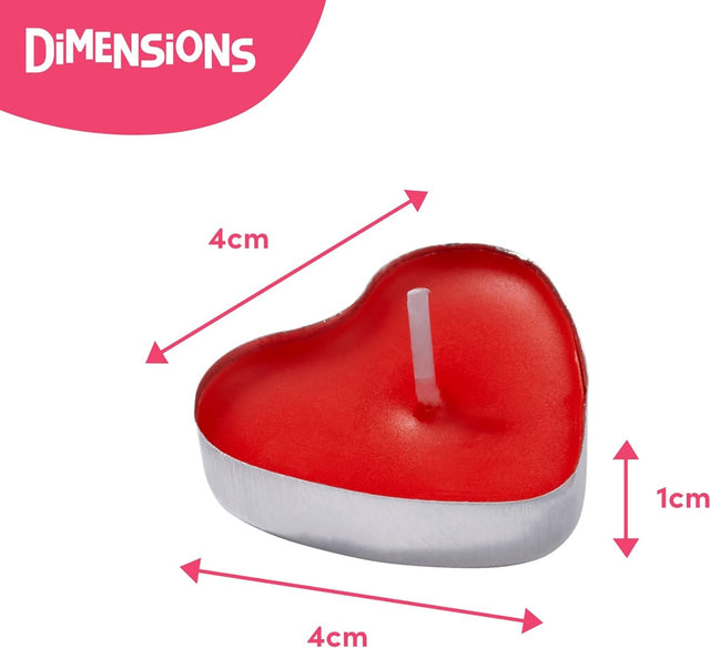 Rechaudkerze Herz Rauchfrei 50 Stück