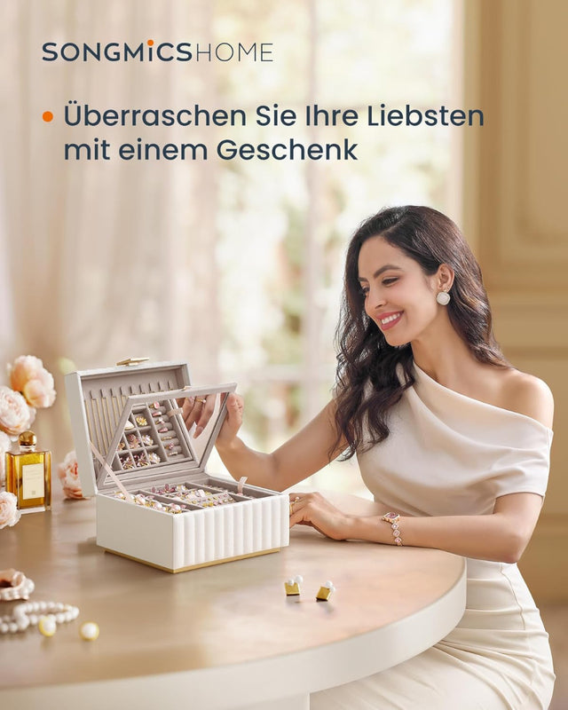 Schmuckkästchen Box 2 Ebenen mit Spiegel