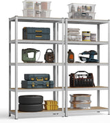 Schwerlastregal Stahlgestell 5 Ablagen Silber