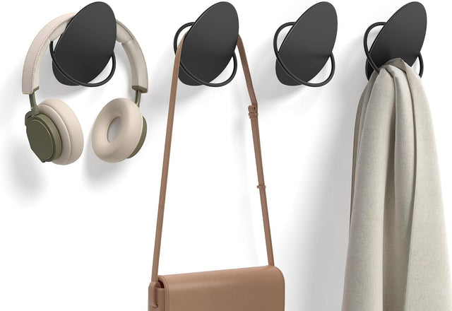 Garderobenhaken Kleiderhaken 4er Set Schwarz