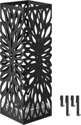 Regenschirmständer Metall quadratisch mit Haken schwarz von Songmics