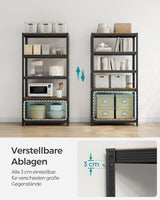 Standregal Industrie-Design mit 5 Ablagen, bis 875 kg belastbar, Vintagebraun-Schwarz von Songmics