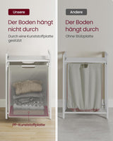 Wäschekorb mit Ablage, cremeweiss-mattweiss von Songmics