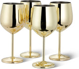 Edelstahl Weingläser Gold 4er-Set