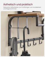 Wandgarderobe mit Aufbewahrungsregal 80cm rustikal Braun von Songmics