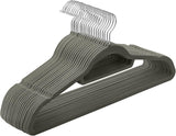 Kleiderbügel Samt 20er Set Silber-Grau