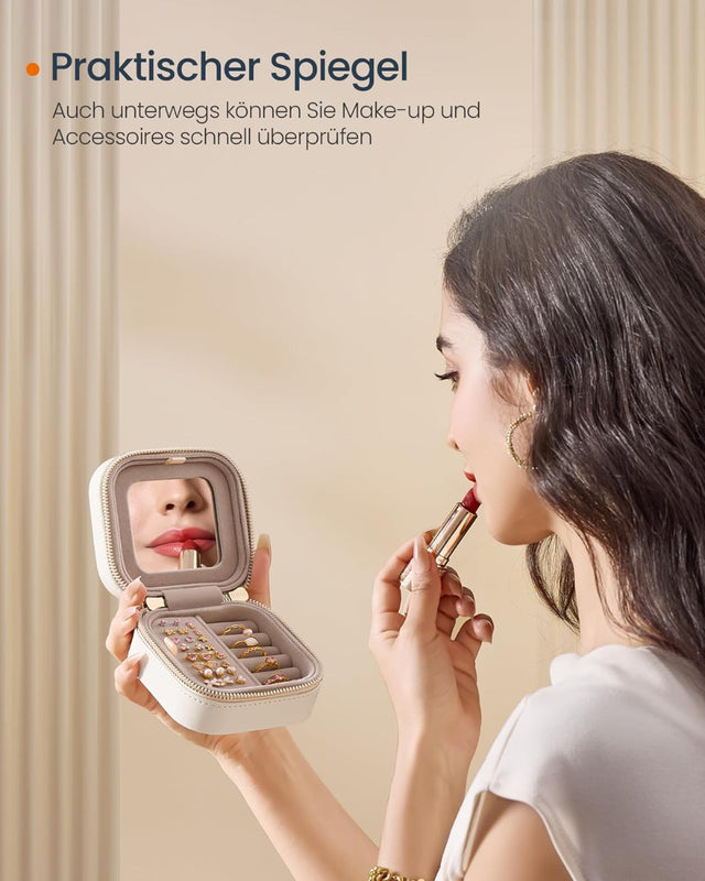 Schmuckkästchen Box für Reise mit Spiegel