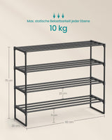 Schuhregal Schuhständer mit 4 Ebenen für 20 Paar von Songmics