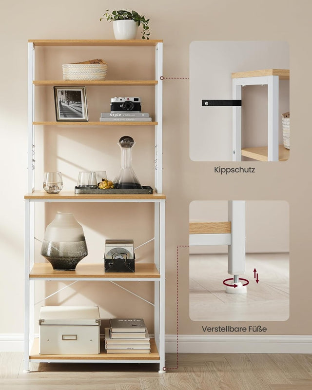 Küchenregal Standregal Mikrowellenregal Stahlrahmen Rustikal Goldeiche