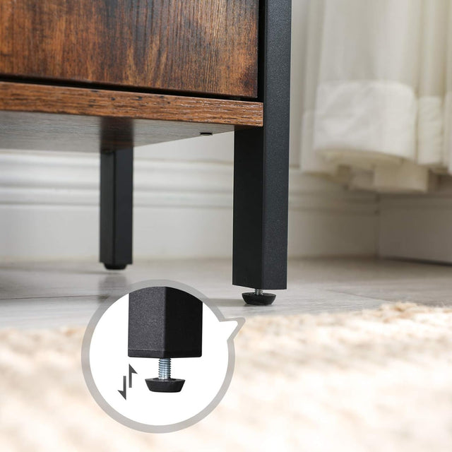 Bücherregal mit Türen Industrie-Design mit Stahlgestell Vintagebraun