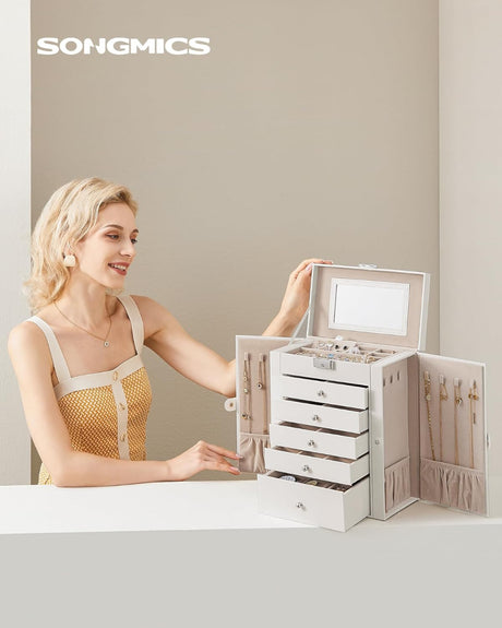 Schmuckkasten Schmuckschatulle mit 6 Ebenen