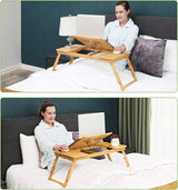 Laptopständer Notebooktisch Klappbar Bambus