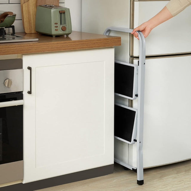 Trittleiter Klappleiter mit 2 Stufen einfach zu verstauen