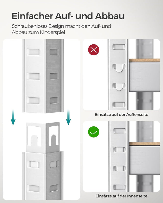 Schwerlastregal mit Stahlgestell, bis 650 kg, silbern von Songmics