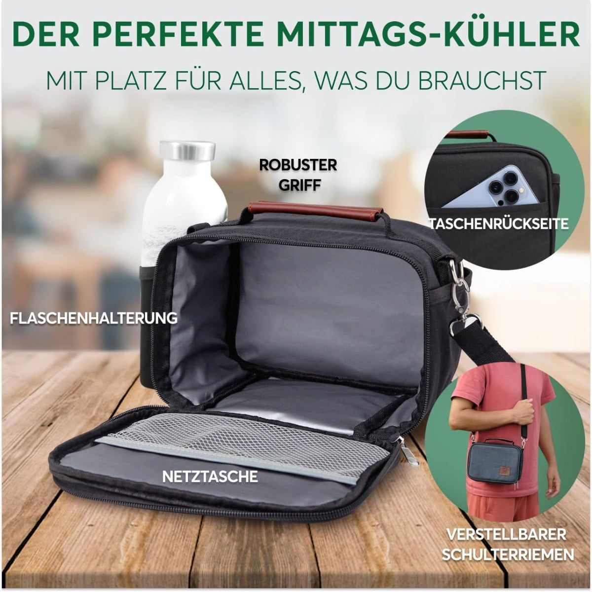 Insulated Lunch Bag Black