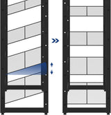 Schuhregal Stapelbar Verstellbar 12 Ebenen Schwarz
