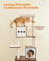 Kratzbaum mit Katzenklo-Schrank vintagebraun