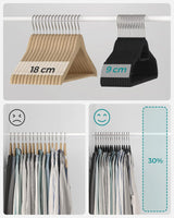 Kleiderbügel Samt 50er Set Schwarz