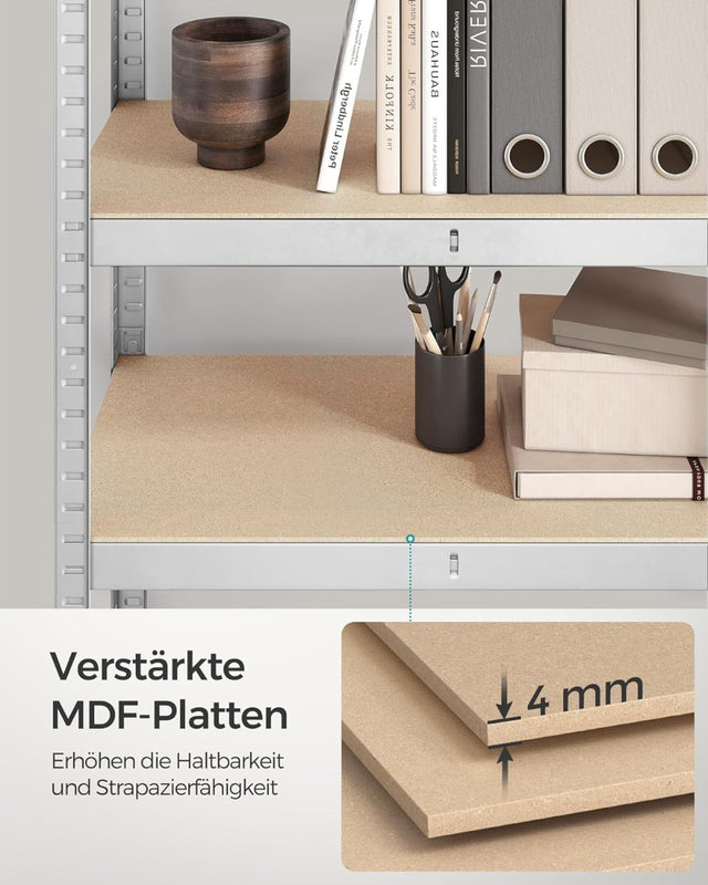 Schwerlastregal mit Stahlgestell, bis 650 kg, silbern von Songmics