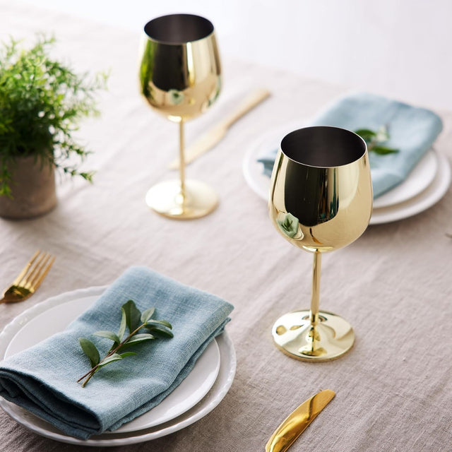 Edelstahl Weingläser Gold 2er-Set