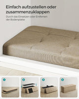 Sitzbank Sitztruhe Stauraum Klappbar Belastbar Wohnzimmer Kamelbraun