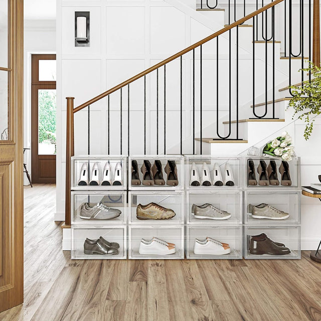 Schuhboxen Stapelbare Organizer Kunststoff Transparent