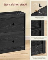 Schuhschrank Klappen Verstellbar Flur Ebenholzschwarz