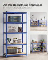 Regal Schwerlast 600kg Stahl 5 Ablagen Blau