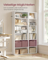 Bücherregal 6-stöckig Offenes Standregal Wolkenweiss, 24 x 60 x 178,5 cm