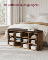 Schuhbank Sitzbank Stauraum 12 Fächer Vintagebraun